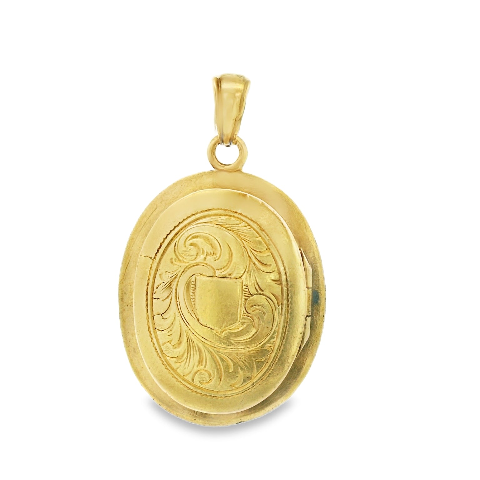 Vintage 14K Yellow Gold Locket Pendant With One Oval Amethyst and Pearls