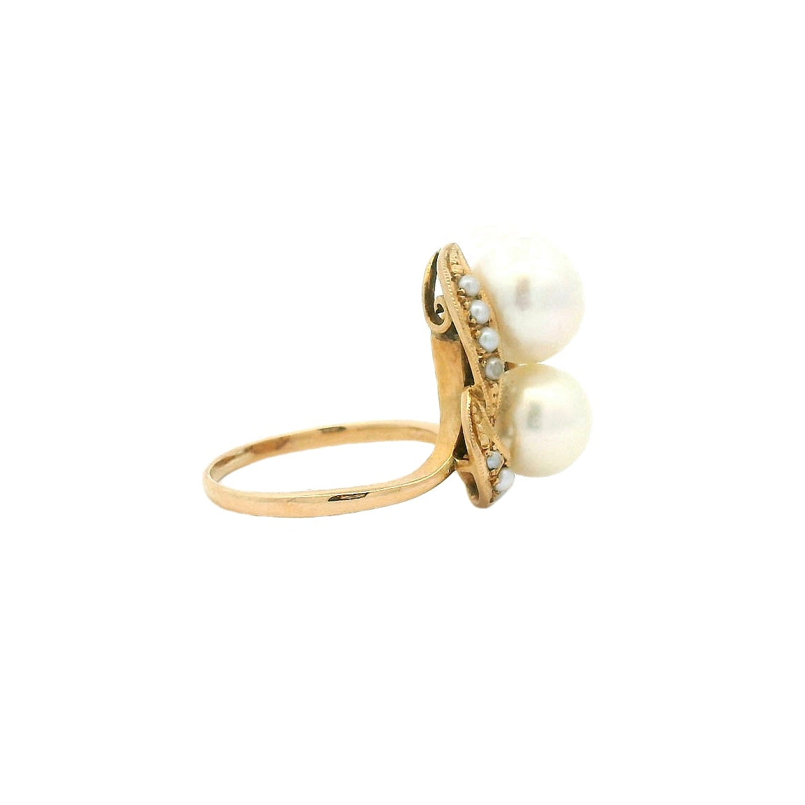 Vintage 18KYG Pearl Ring