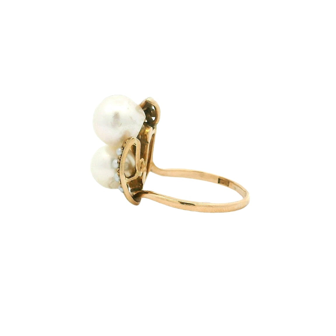 Vintage 18KYG Pearl Ring