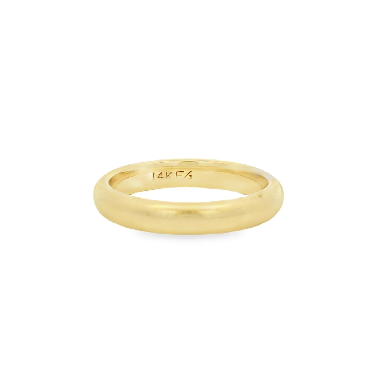 14K Yellow Gold Satin Plain Wedding Band Size 9 MM: 4 DWT: 3.75
