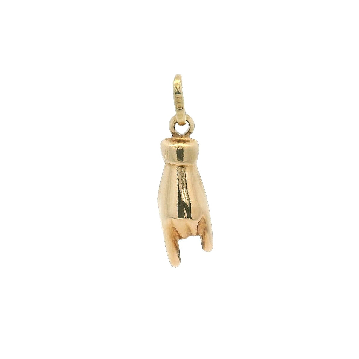 14K Yellow Gold Vintage 1 Hand Charm