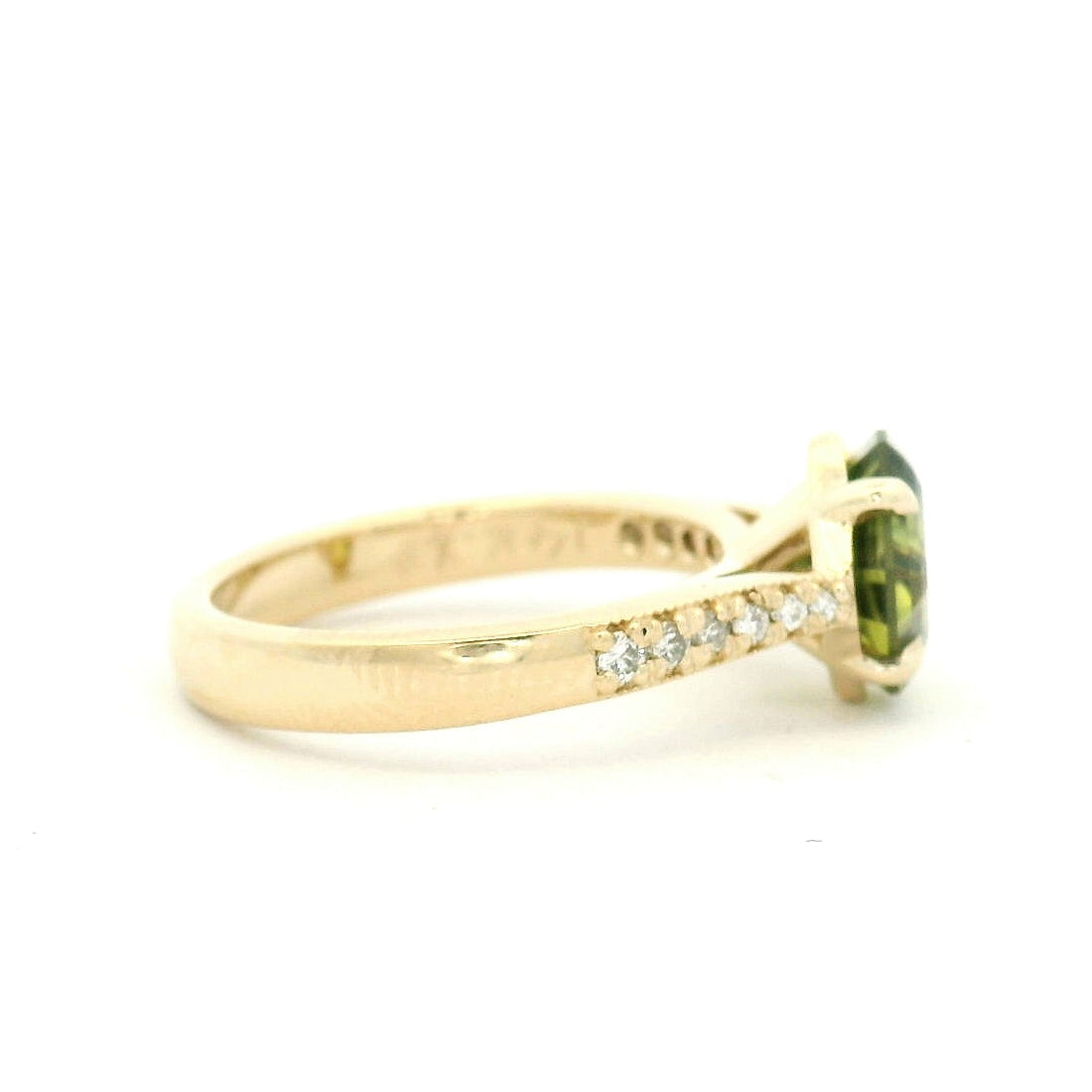 14k Yellow Gold Bi-Color Sapphire Engagement Ring