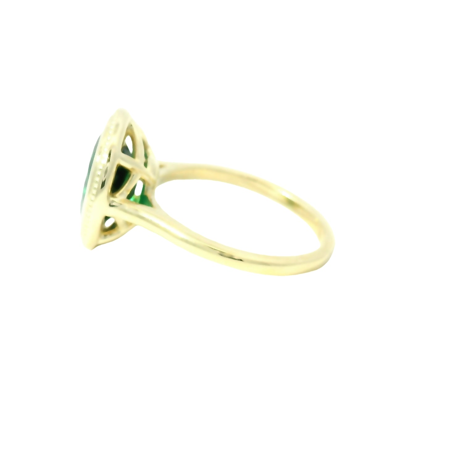 Bezel Emerald Engagement Ring
