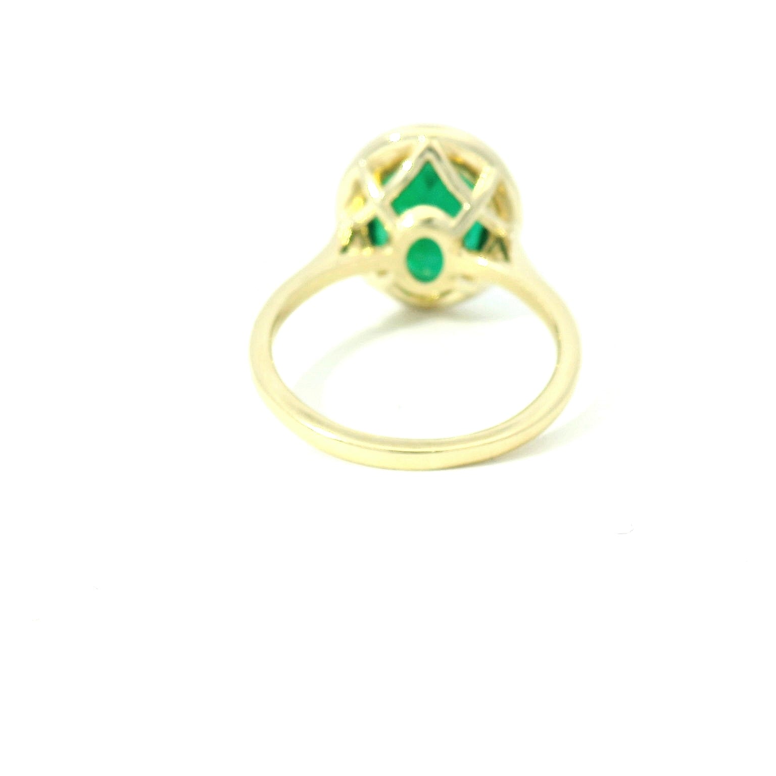 Bezel Emerald Engagement Ring