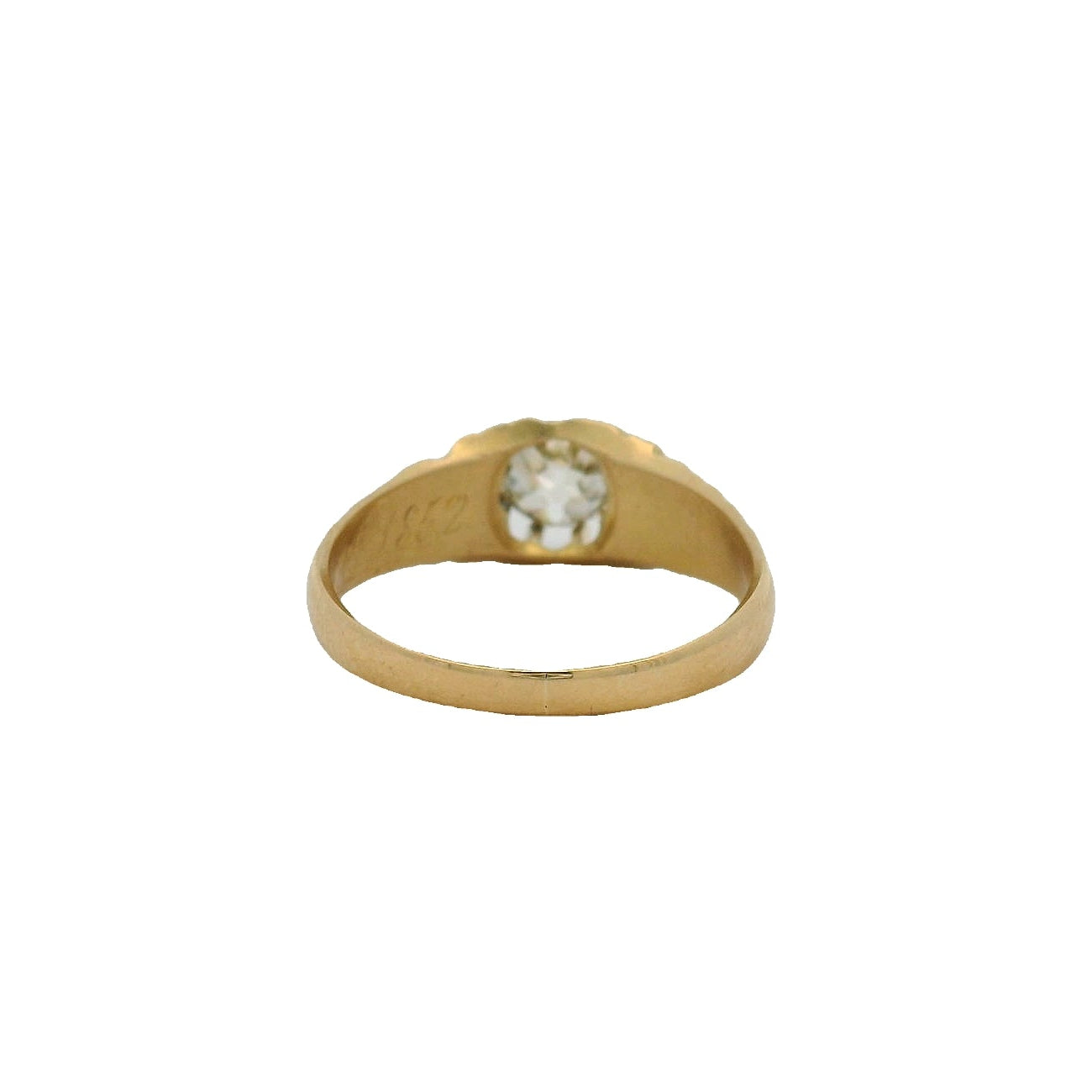 18KT Yellow Gold Vintage Engagement Ring with Miner Cut Diamond