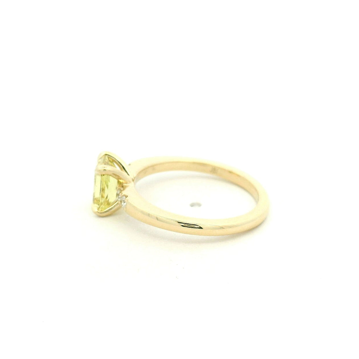 14KYG Engagement Ring with Yellow Radiant Sapphire