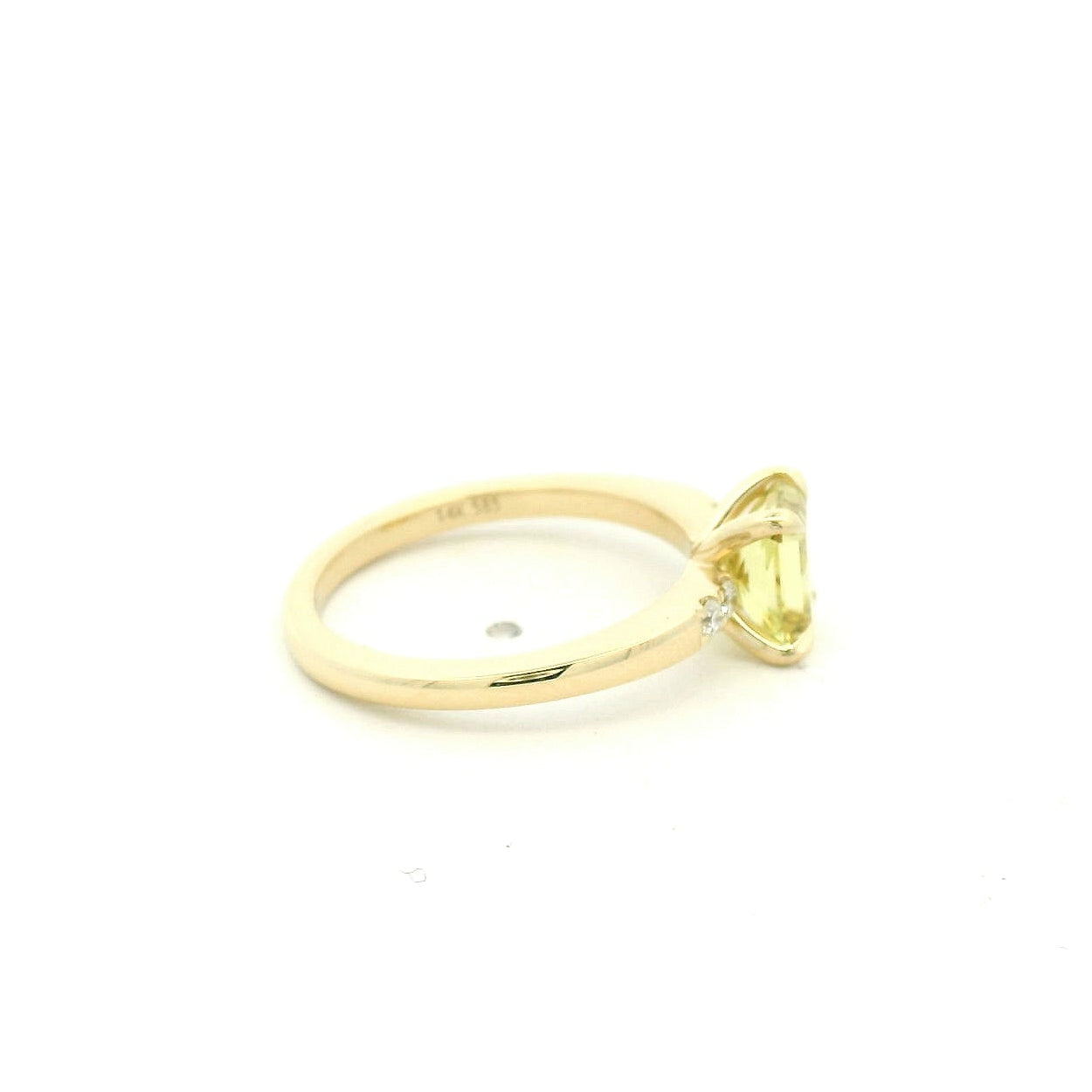 14KYG Engagement Ring with Yellow Radiant Sapphire