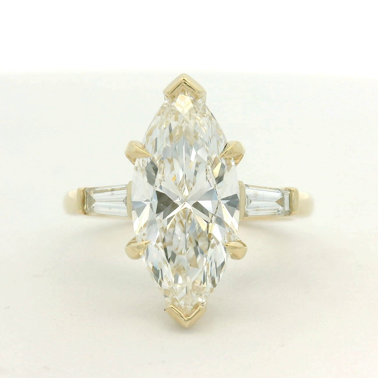 14KYG Marquise & Baguette Engagement Ring
