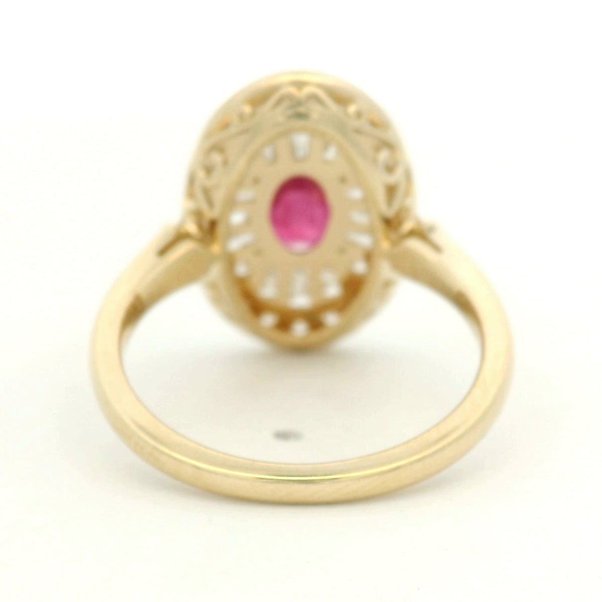 14KYG Diamond and Ruby Ring