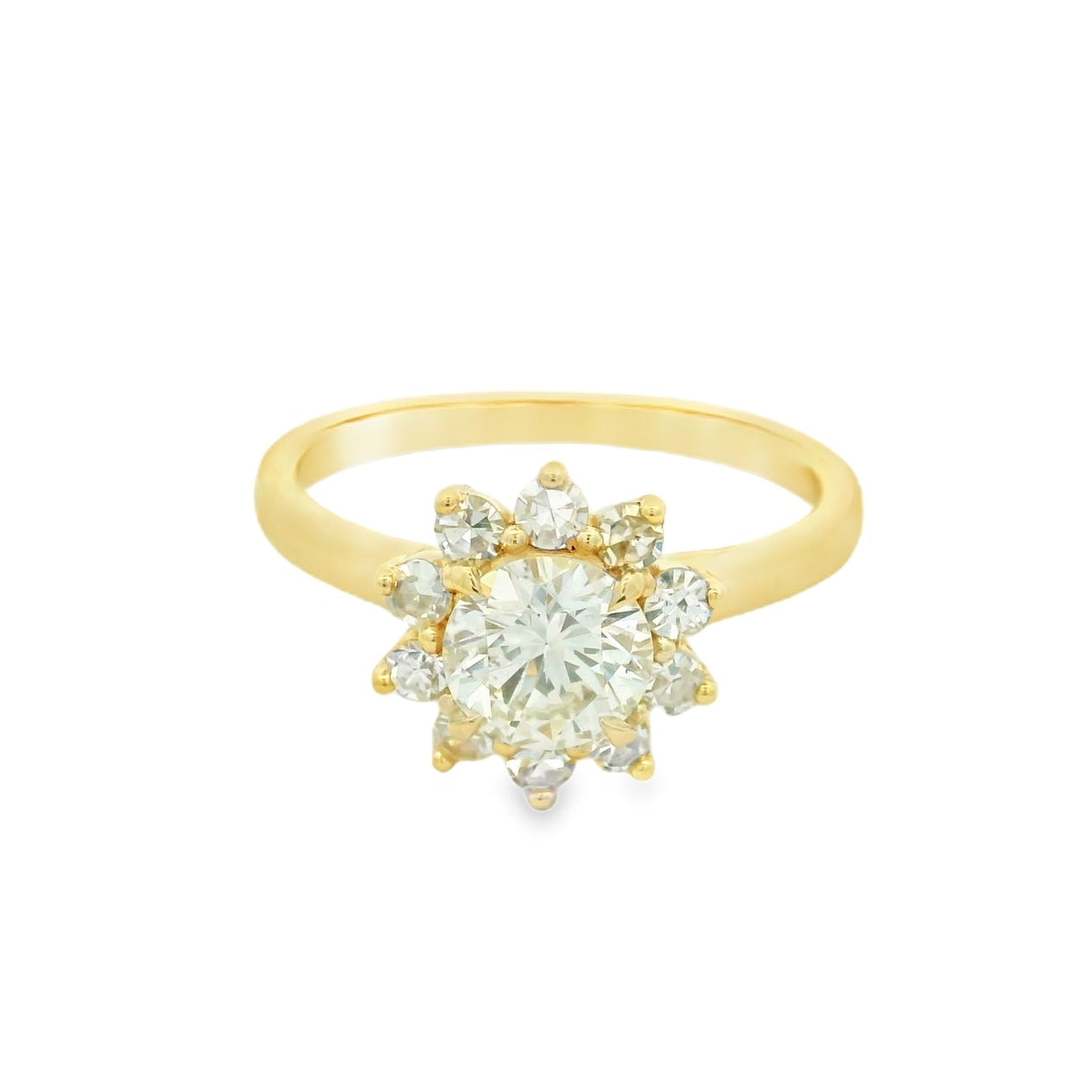 14KYG Diamond Halo Engagement Ring