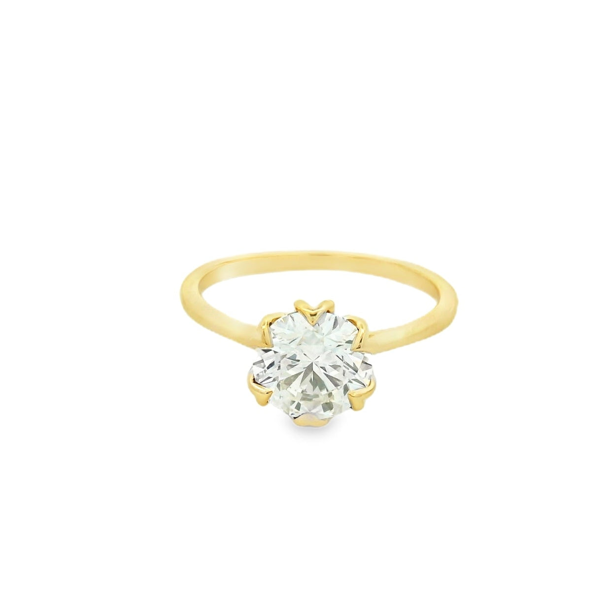 14KYG Solitaire Tulip Head Engagement Ring