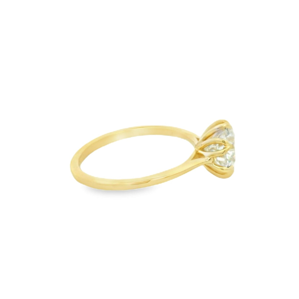 14KYG Solitaire Tulip Head Engagement Ring