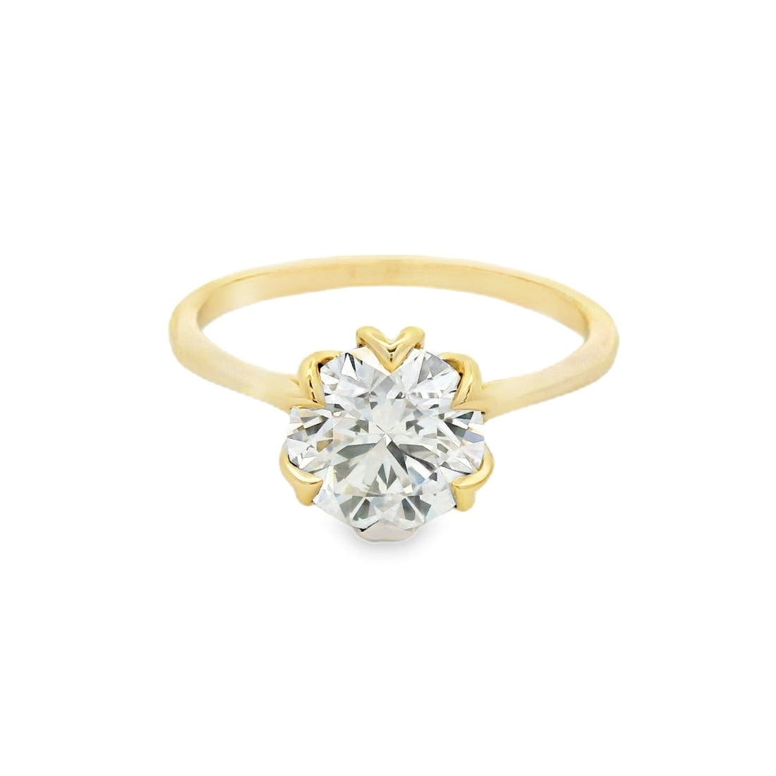 Classic Yellow Gold Solitaire Ring with Round Cut Diamond