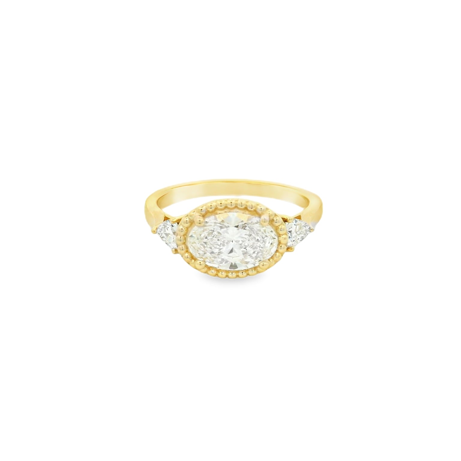 14KYG LG Bezel Set Oval Engagement Ring