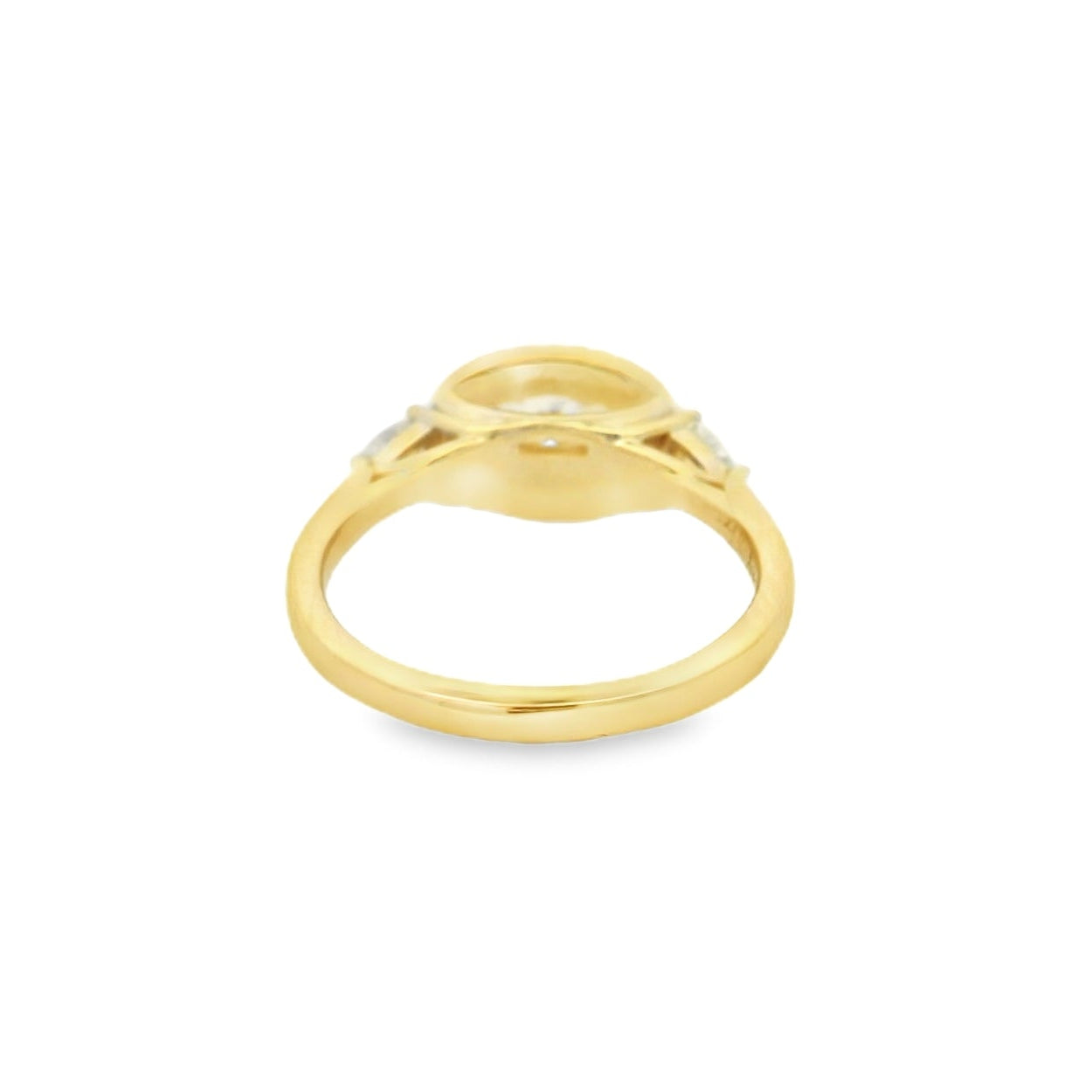 14KYG LG Bezel Set Oval Engagement Ring