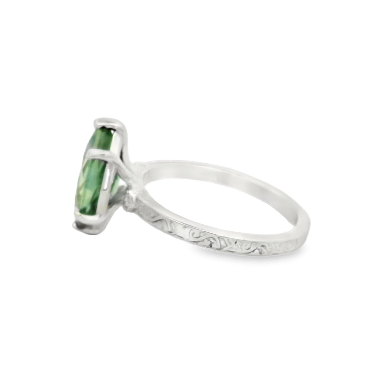 green sapphire engagement ring