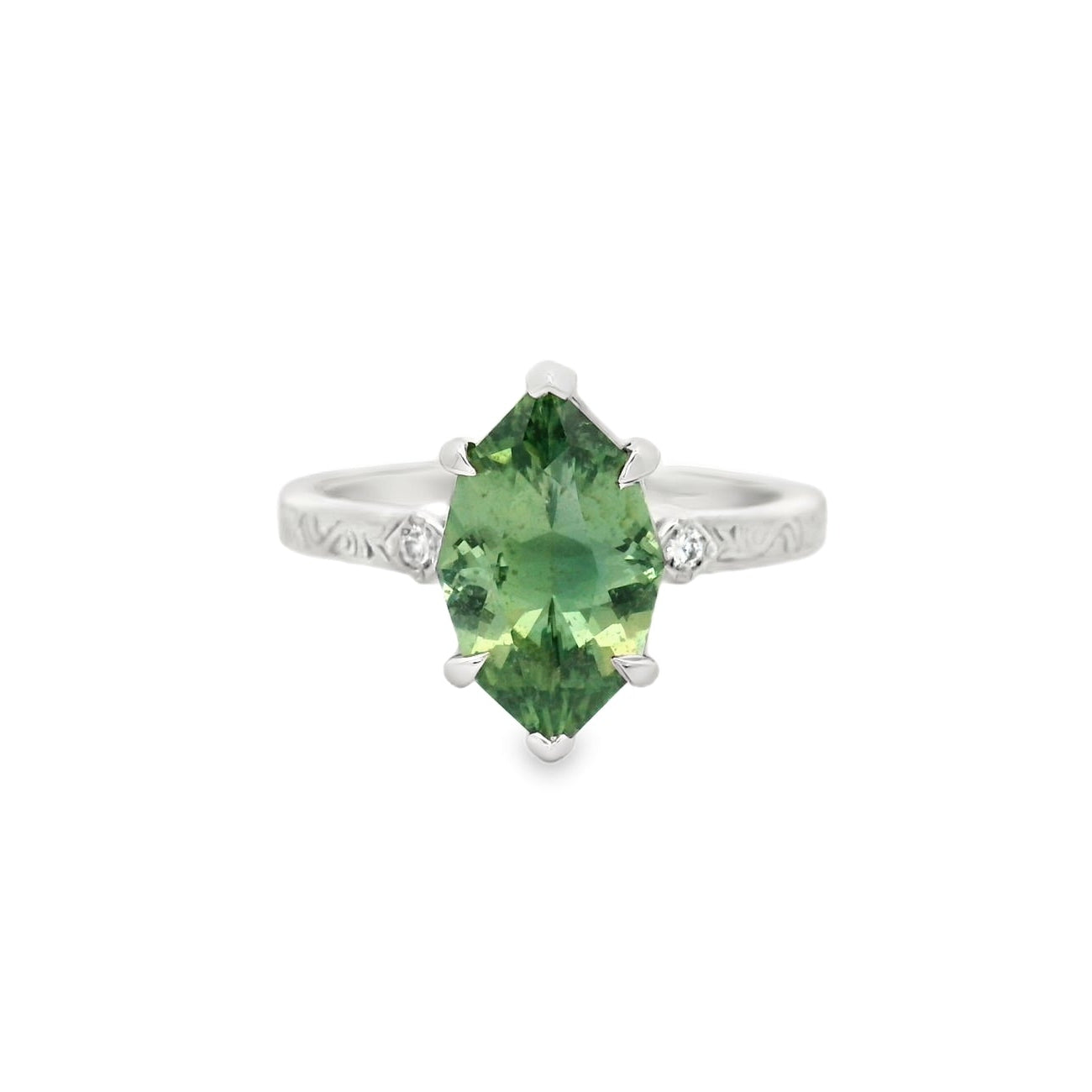 green sapphire engagement ring