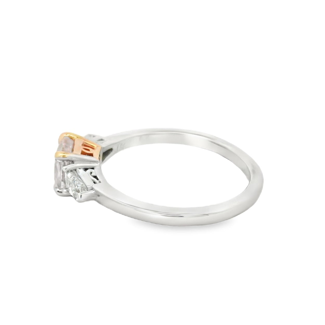 1.21 ct fancy intense pink square radiant cut diamond ring