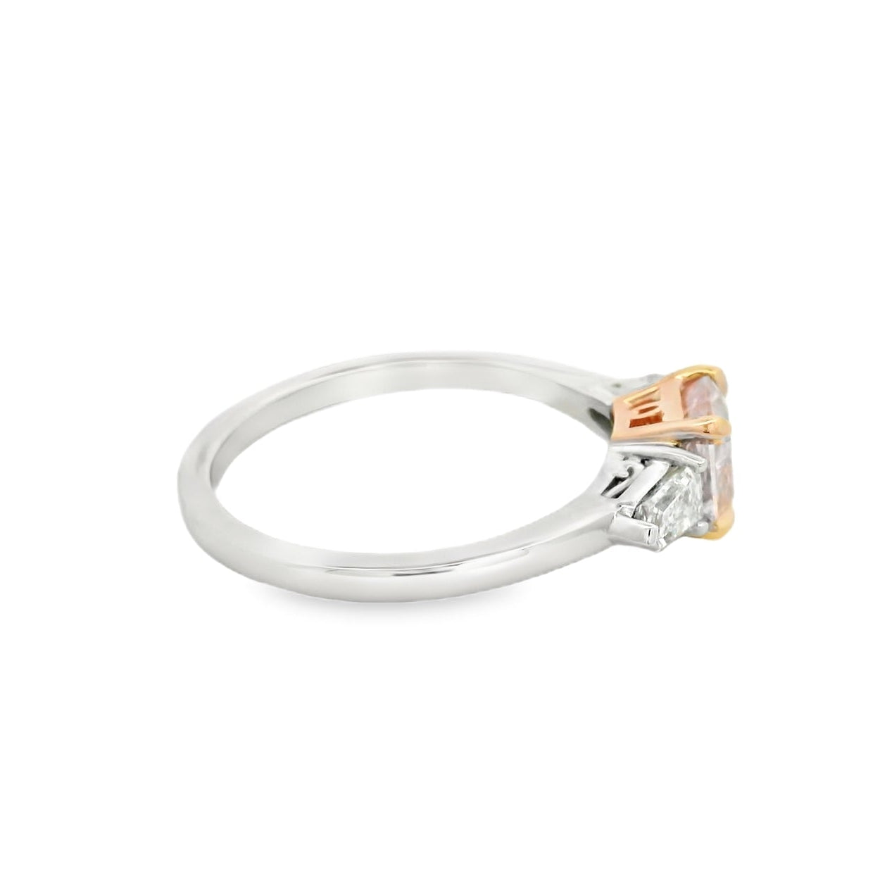 1.21 ct fancy intense pink square radiant cut diamond ring