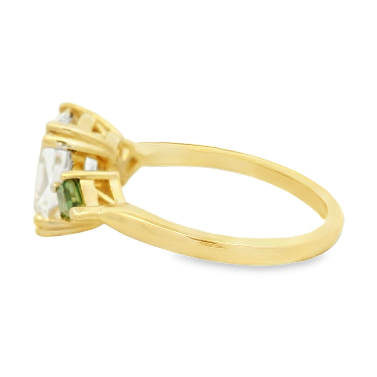 14K Yellow Gold Lab Grown Old Mined Cushion Engagement Ring