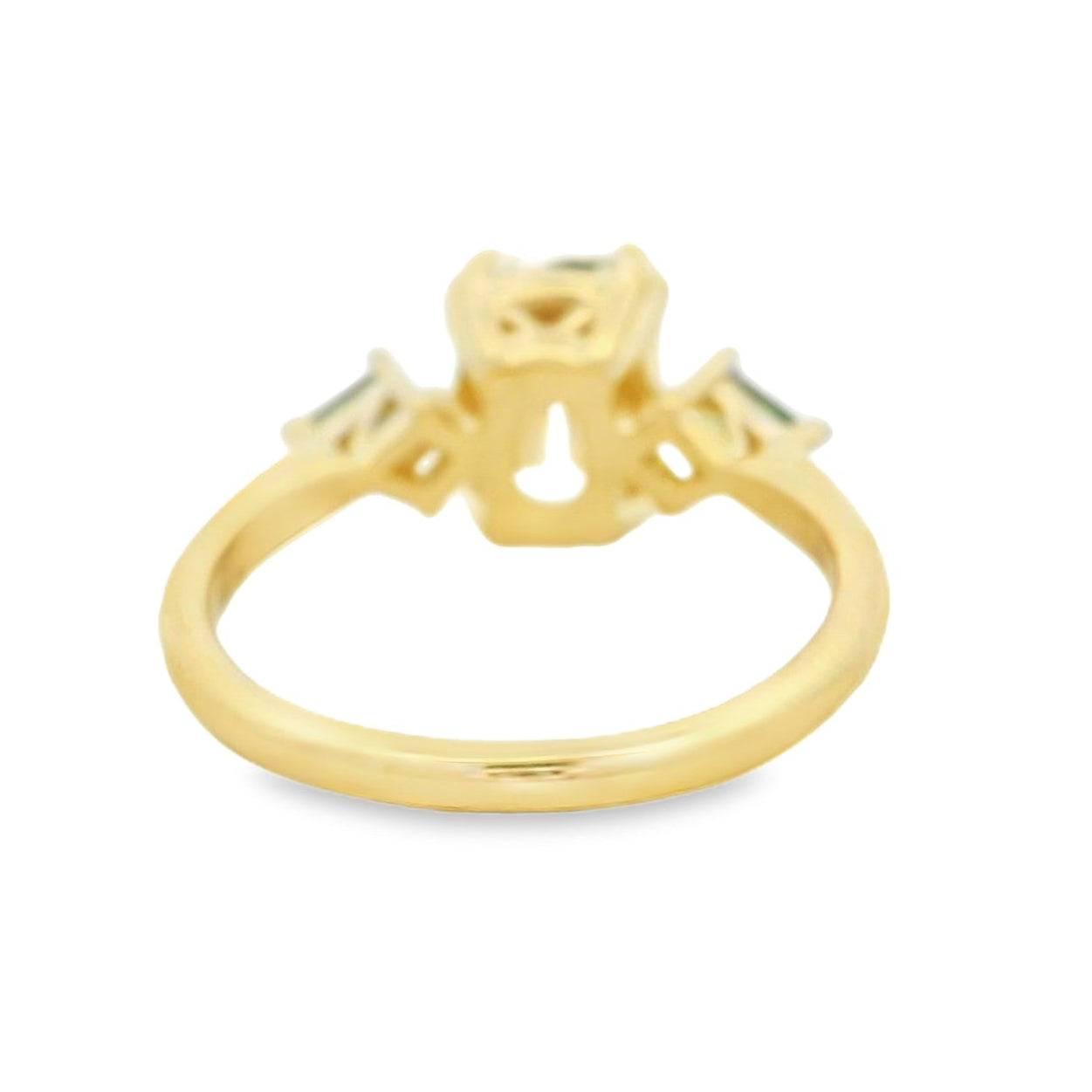 14K Yellow Gold Lab Grown Old Mined Cushion Engagement Ring