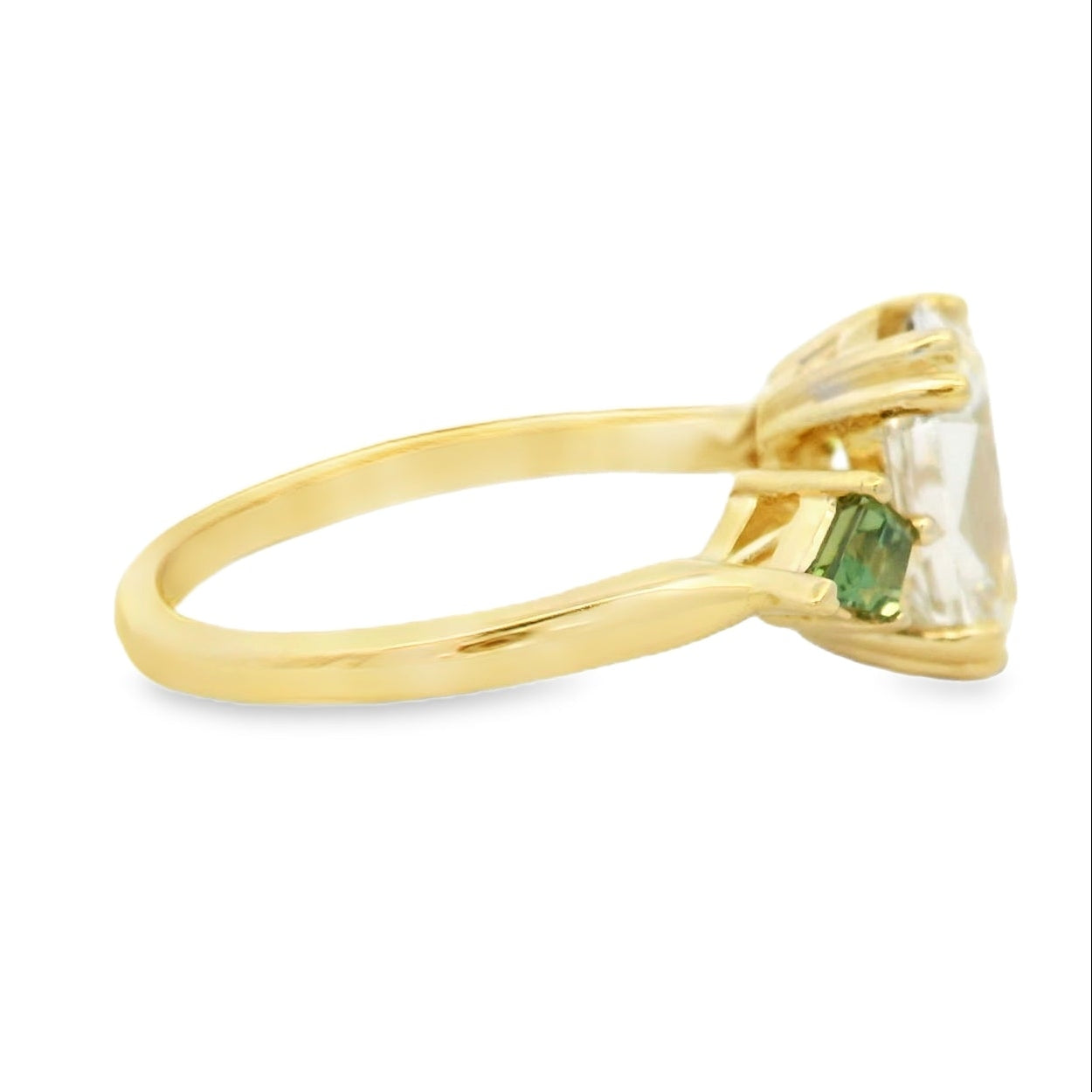 14K Yellow Gold Lab Grown Old Mined Cushion Engagement Ring