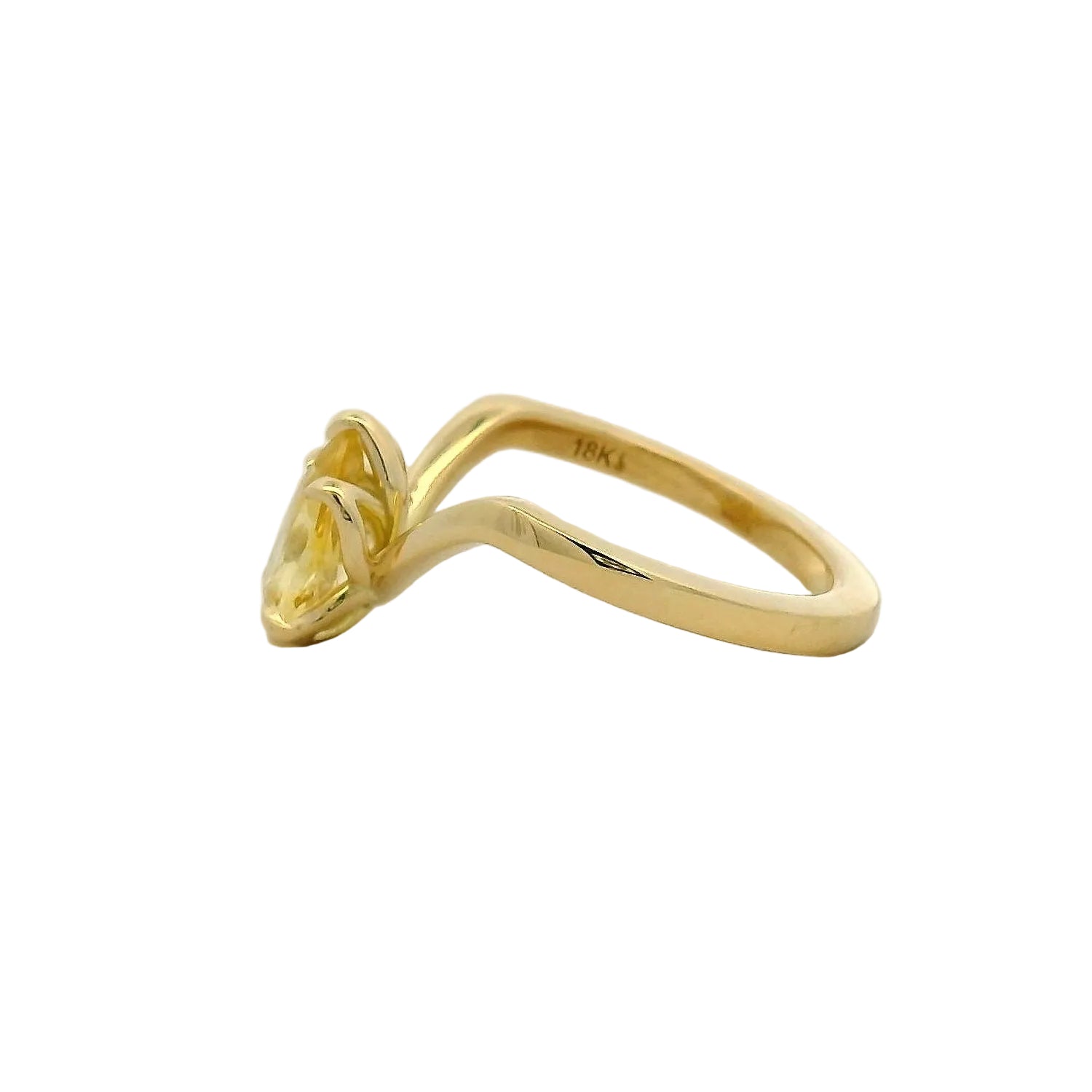 Pear-Cut Yellow Sapphire Solitaire Ring in Yellow Gold