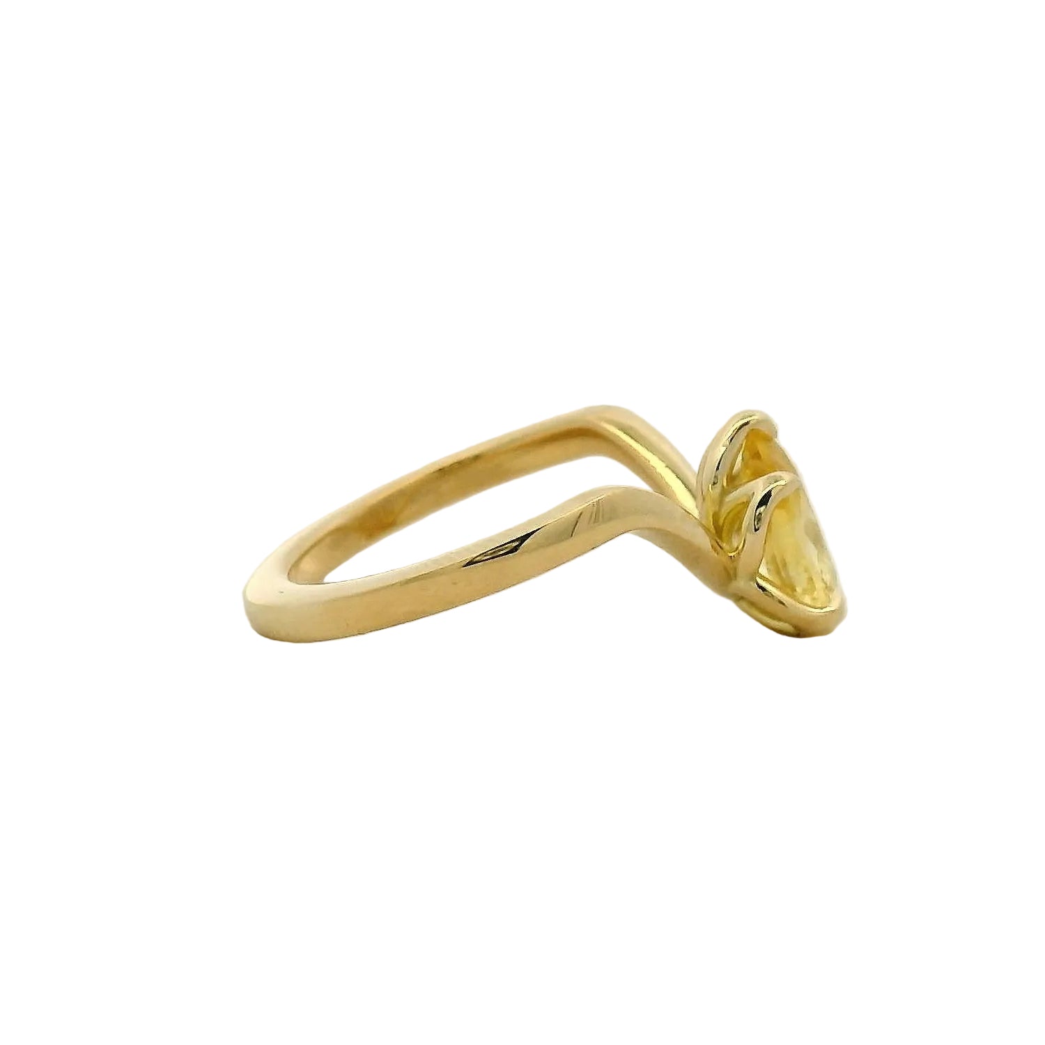 Pear-Cut Yellow Sapphire Solitaire Ring in Yellow Gold