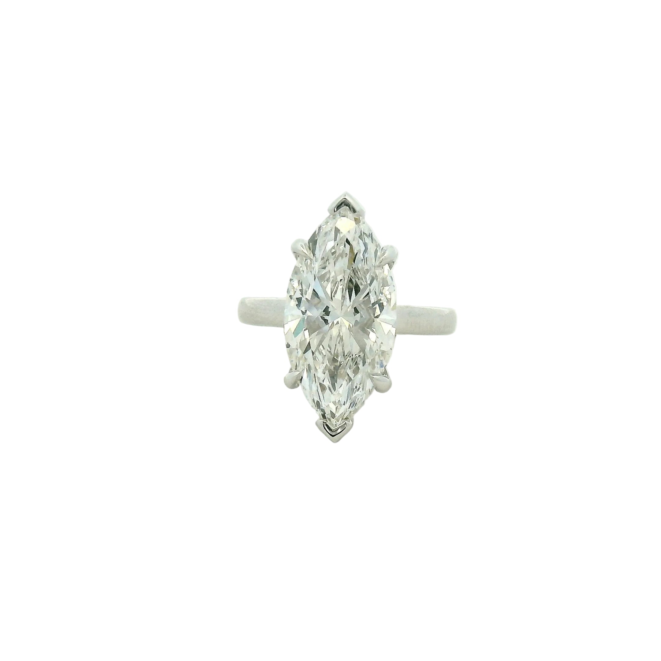 Marquise Cut Diamond Solitaire Ring in White Gold
