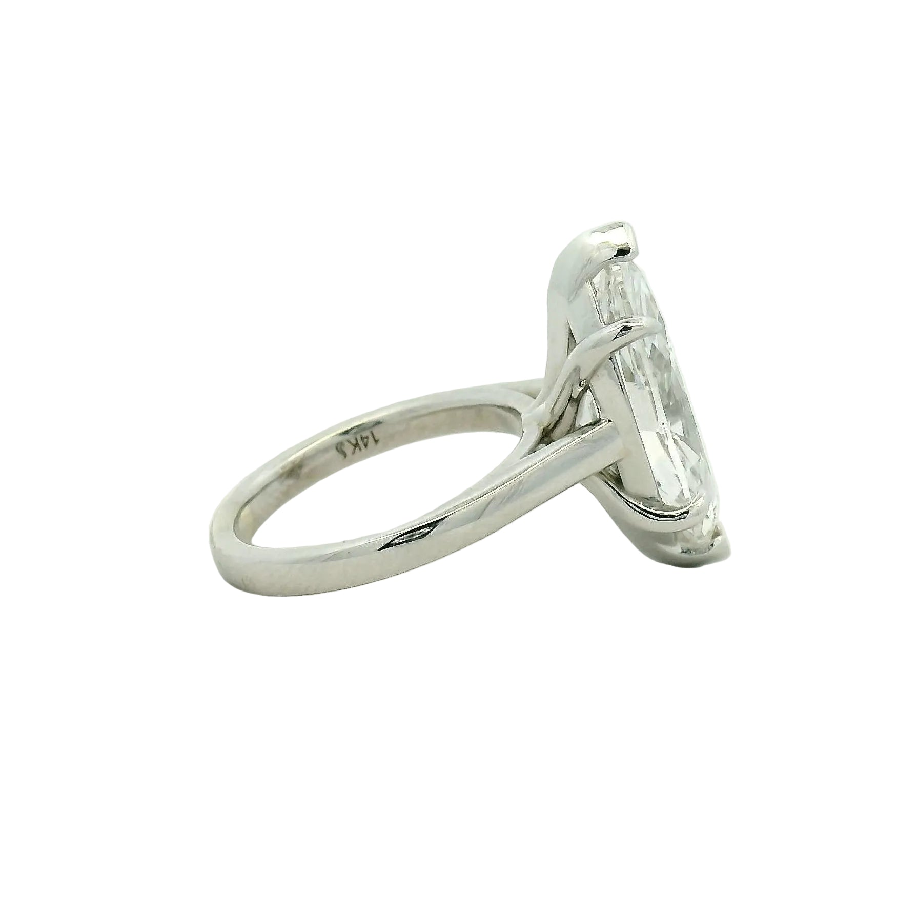 Marquise Cut Diamond Solitaire Ring in White Gold
