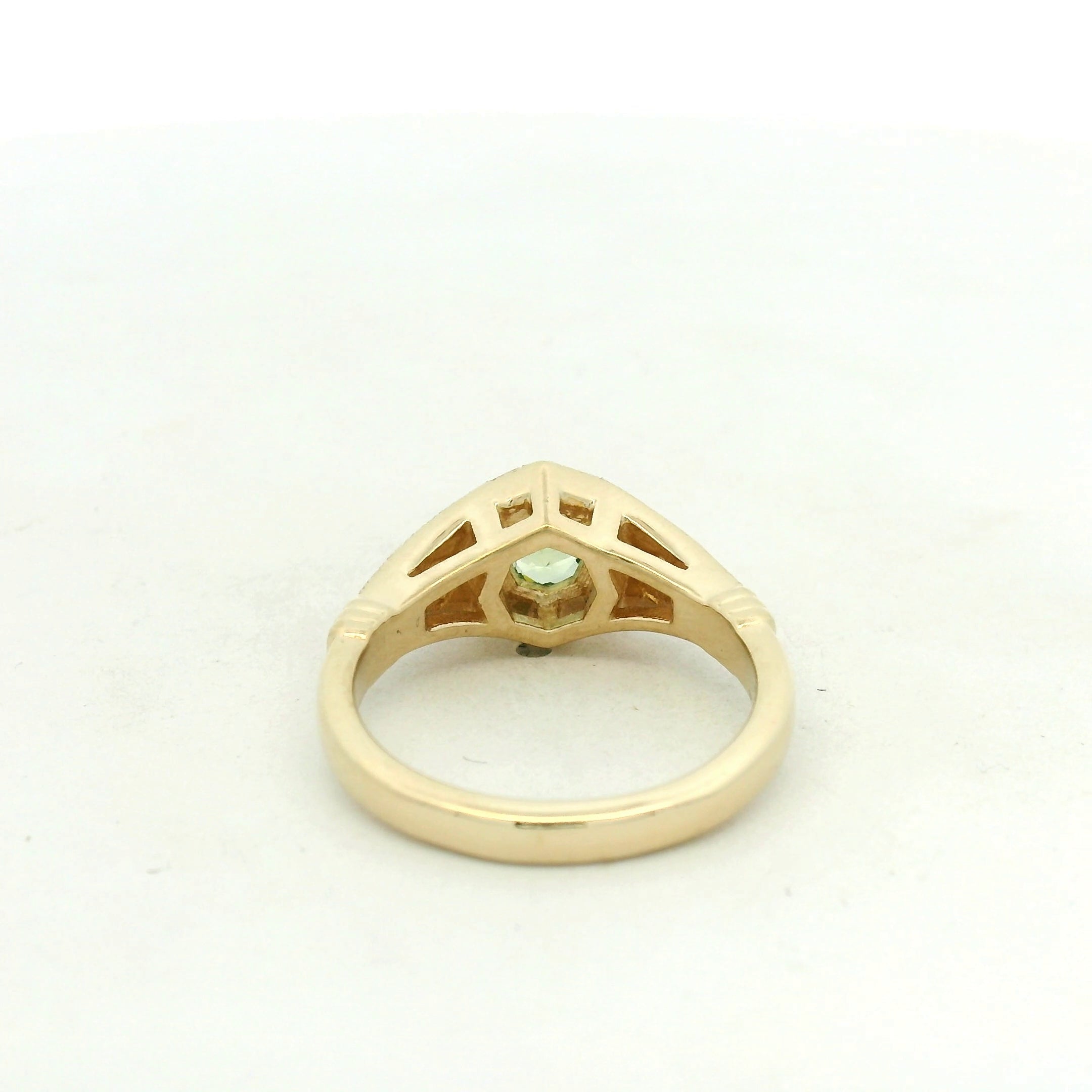 Mint Green Sapphire Solitaire Ring in Yellow Gold
