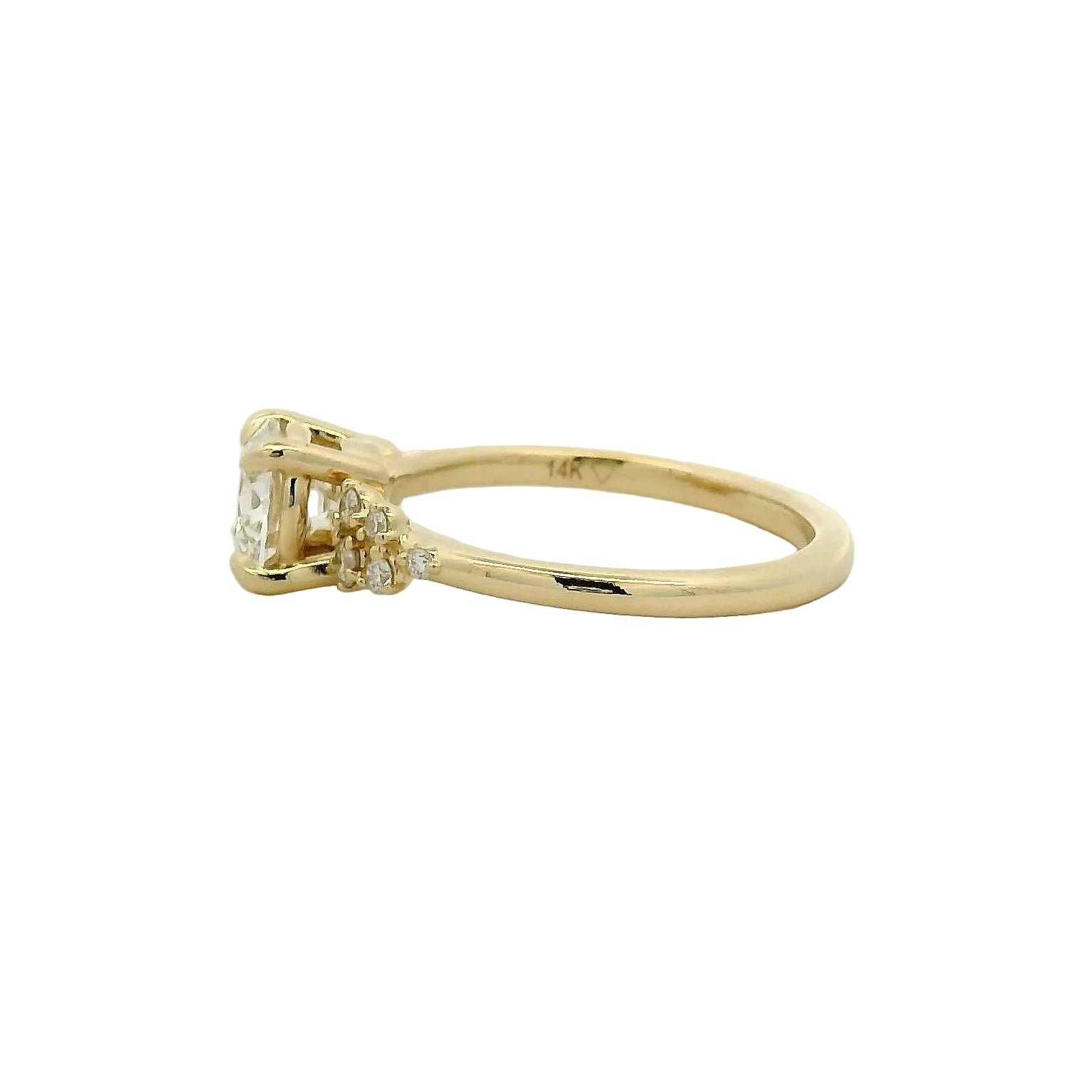 Yellow Gold Diamond Engagement Ring with Accent Stones