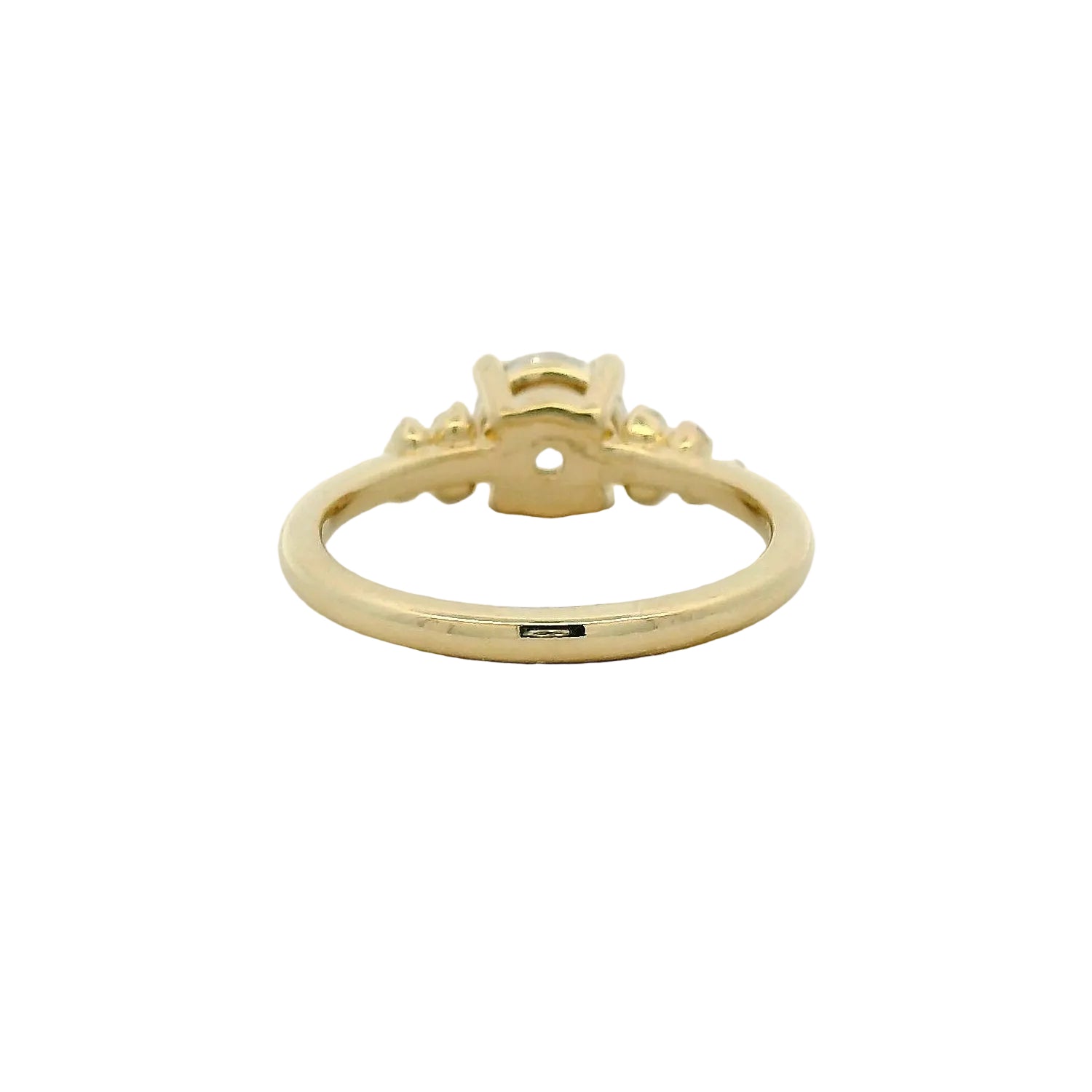 Yellow Gold Diamond Engagement Ring with Accent Stones