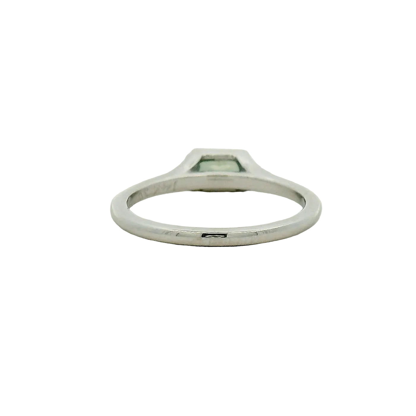 White Gold Bezel-Set Green Sapphire Solitaire Ring
