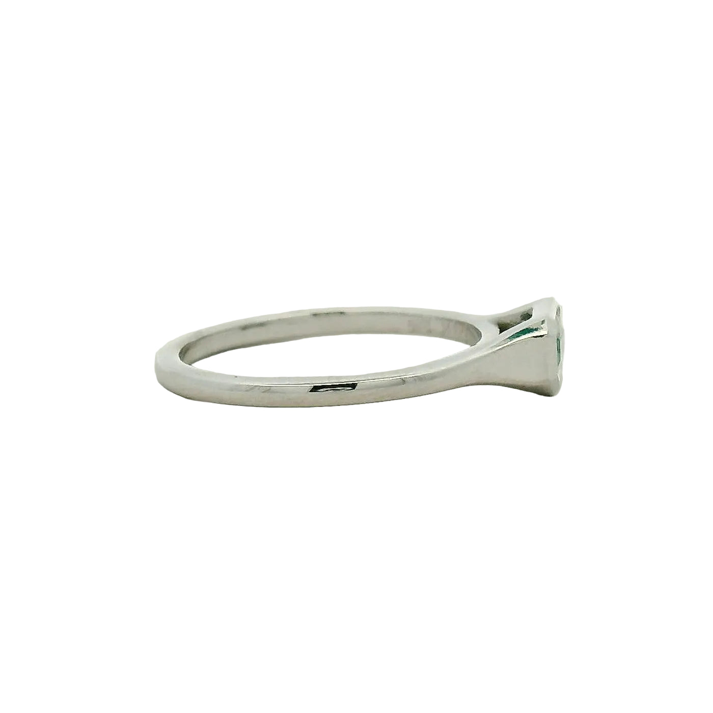 White Gold Bezel-Set Green Sapphire Solitaire Ring