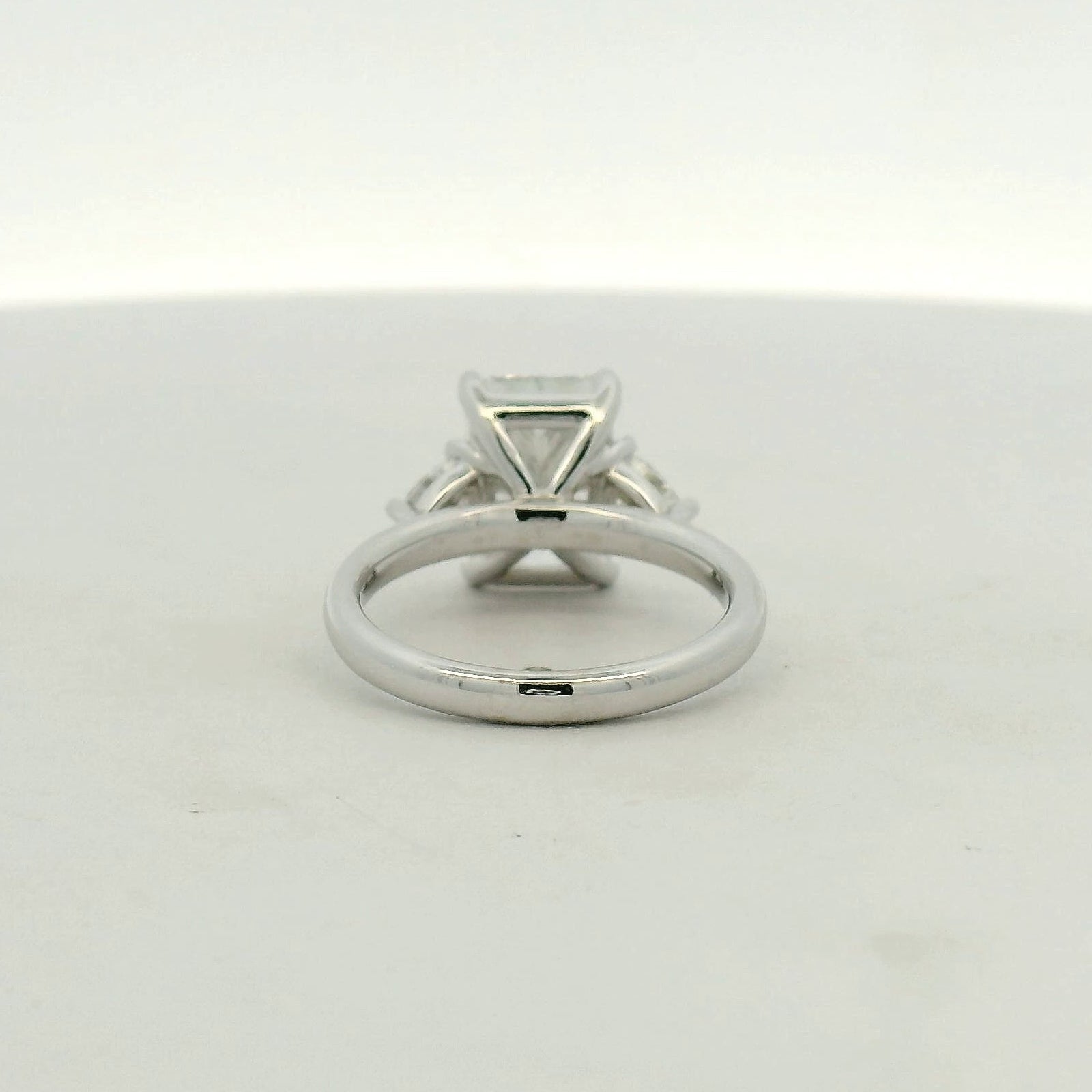 Radiant Cut Three-Stone Diamond Ring in White Gold