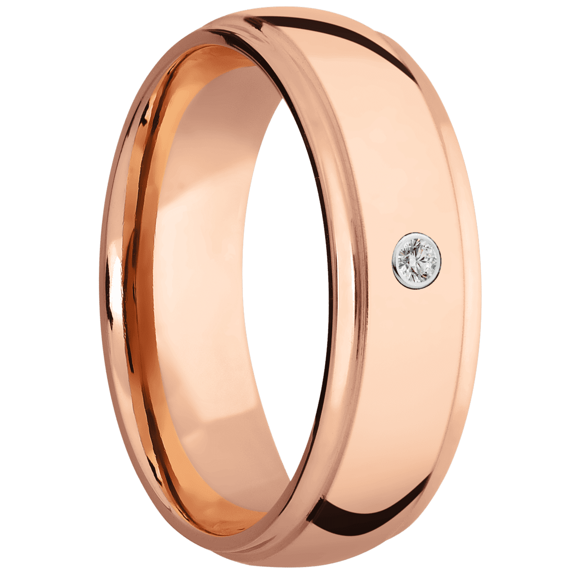 14K Rose Gold + Polish , Polish Finish