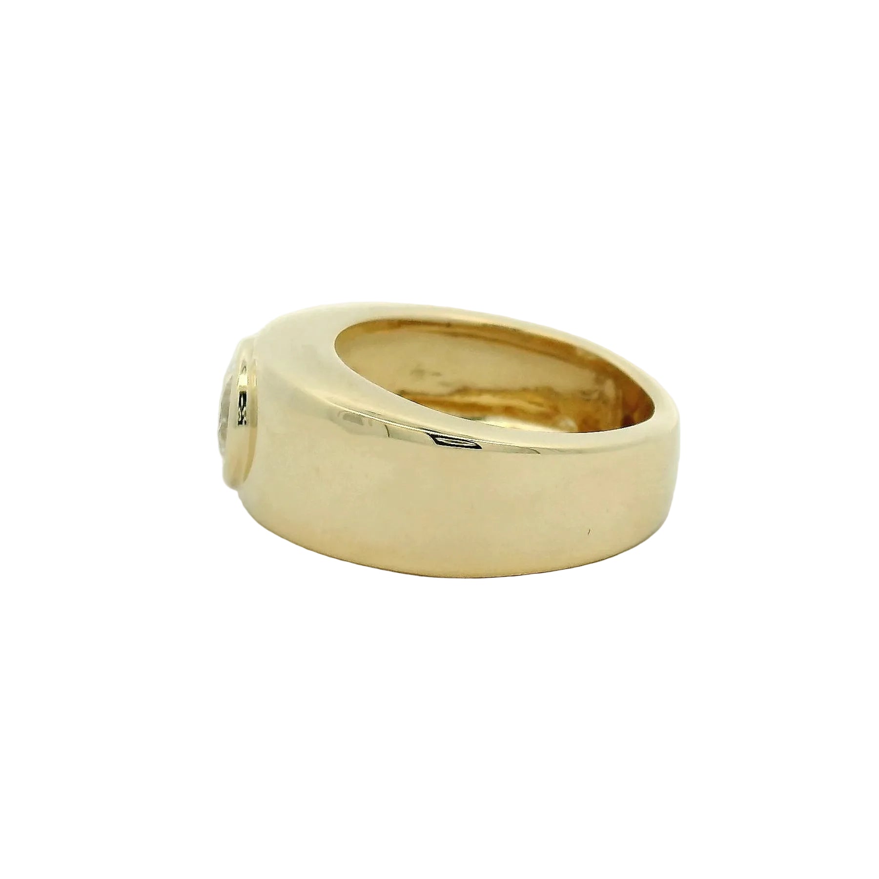 Yellow Gold Bezel Set Diamond Solitaire Ring