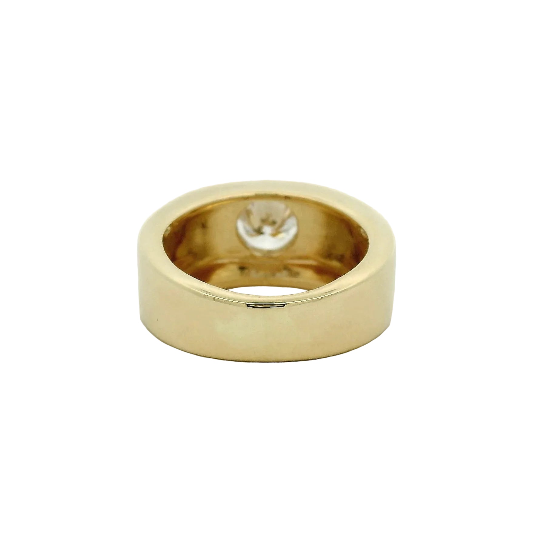 Yellow Gold Bezel Set Diamond Solitaire Ring
