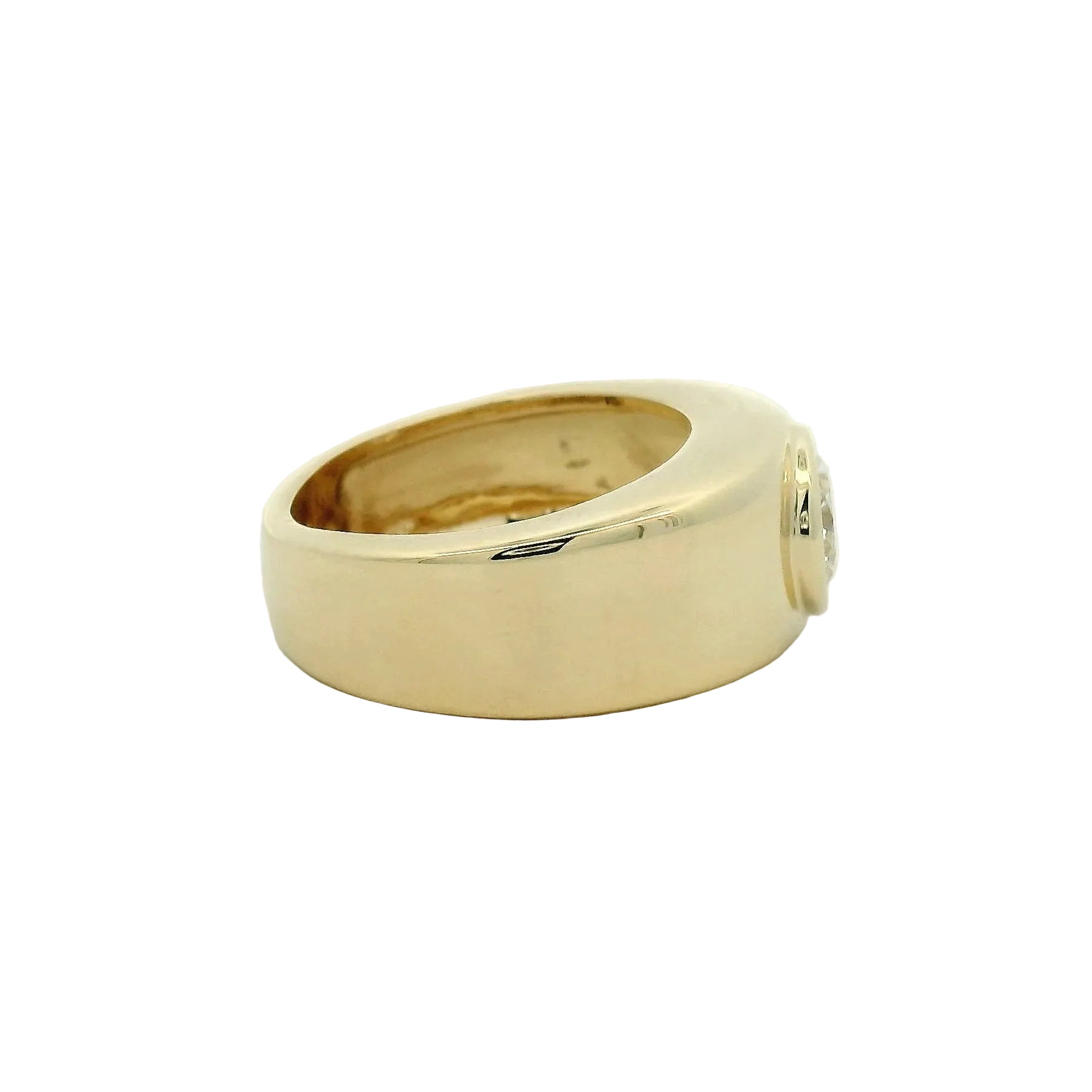 Yellow Gold Bezel Set Diamond Solitaire Ring