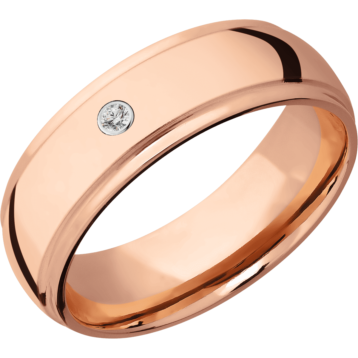 14K Rose Gold + Polish , Polish Finish