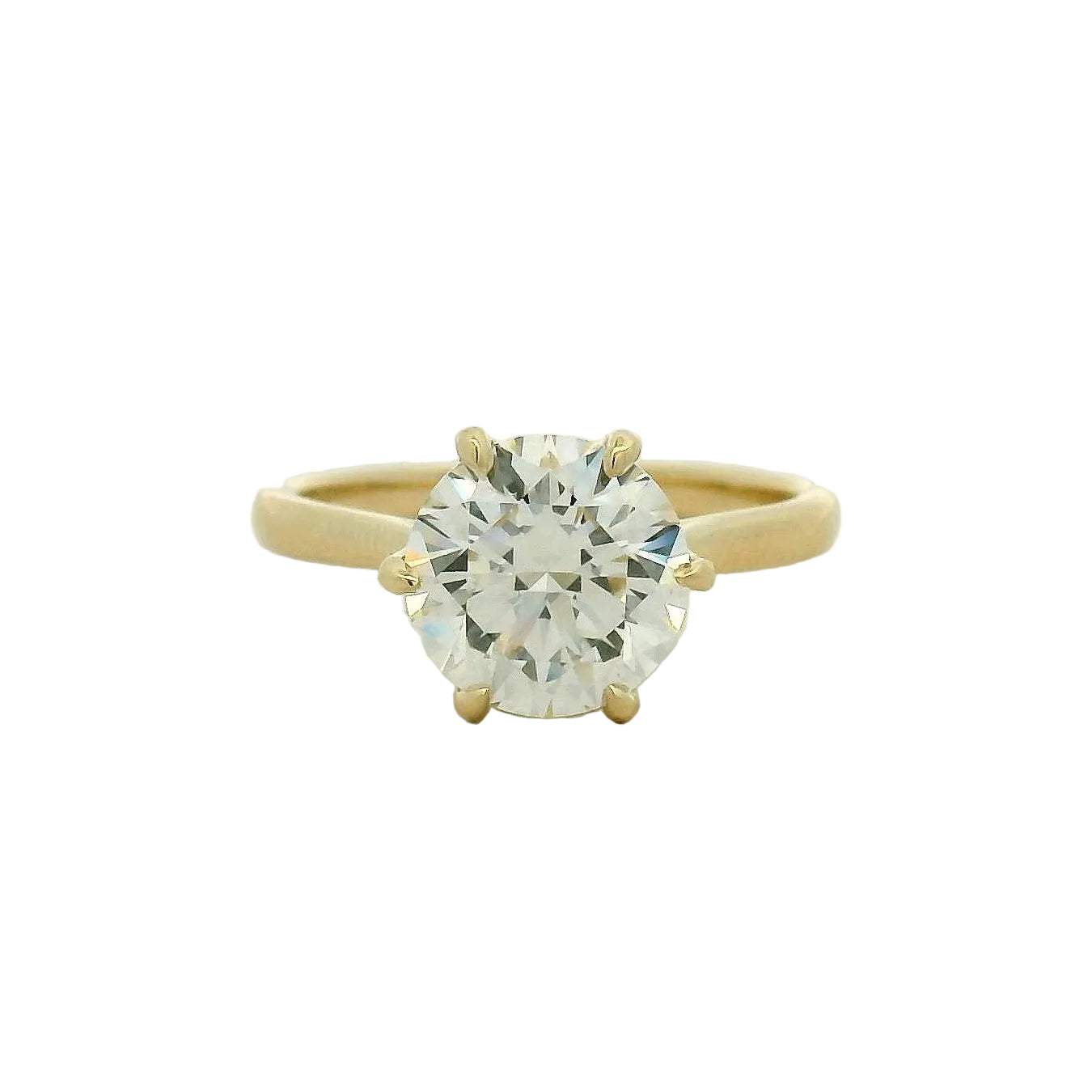 Round Cut Diamond Solitaire Ring in Yellow Gold