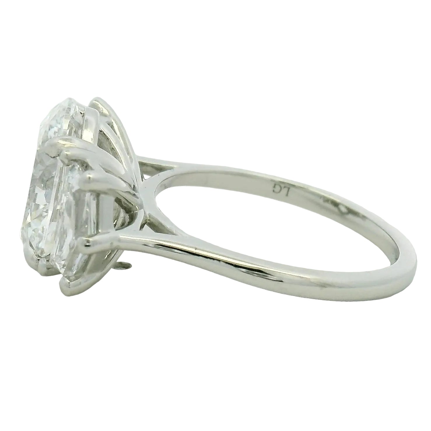 Oval Diamond Three-Stone Ring in White Gold