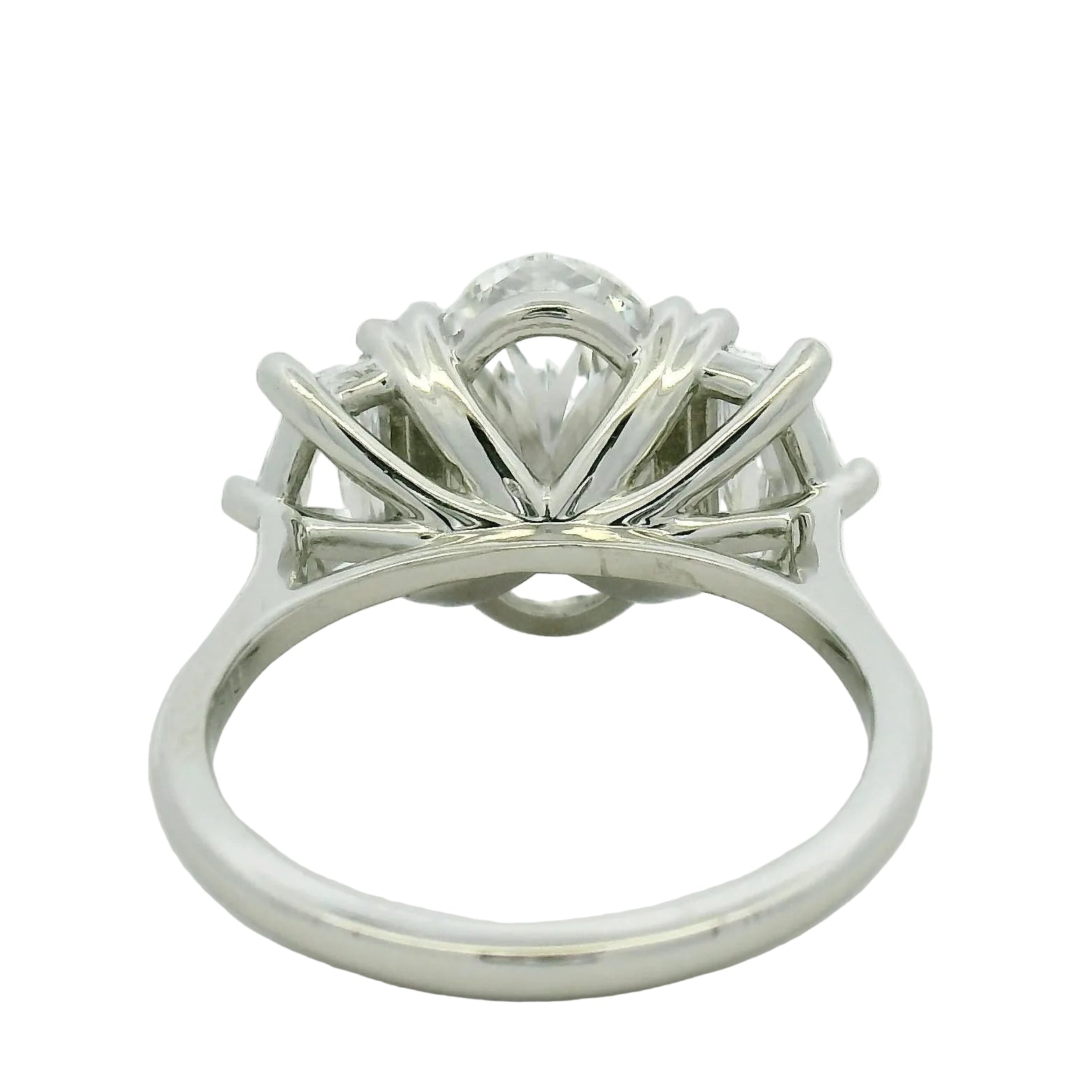 Oval Diamond Three-Stone Ring in White Gold