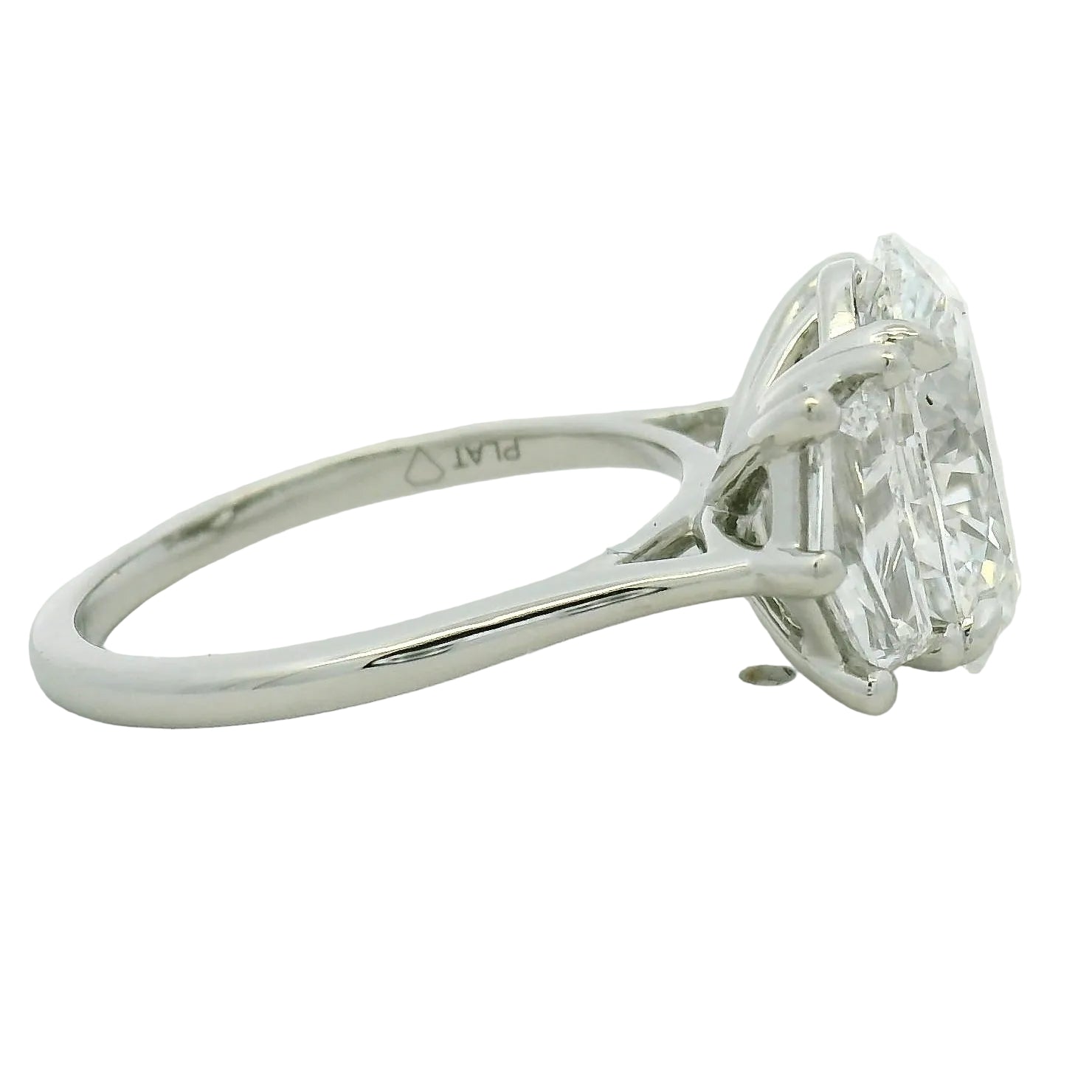 Oval Diamond Three-Stone Ring in White Gold