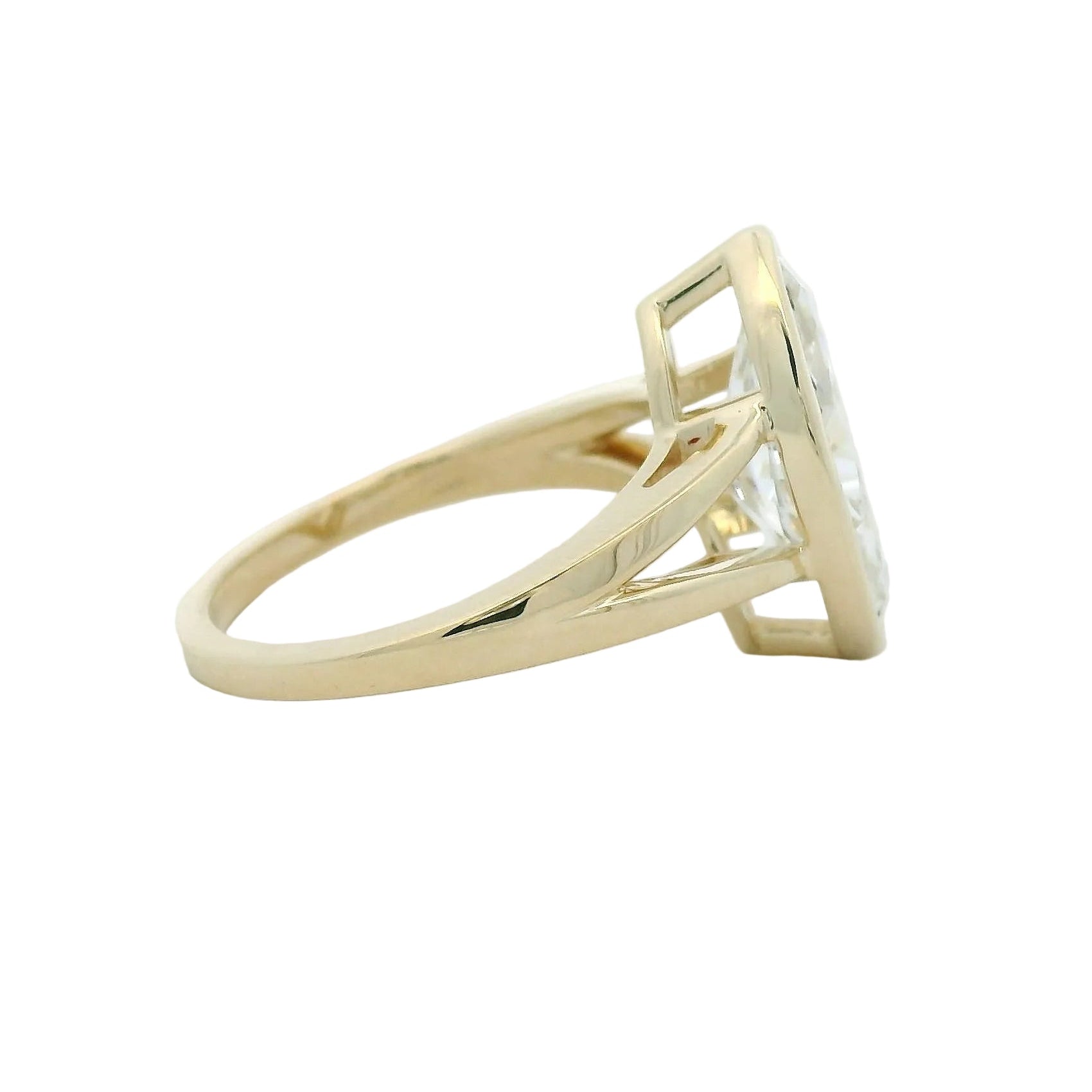 Marquise Diamond Bezel Solitaire Ring in Yellow Gold