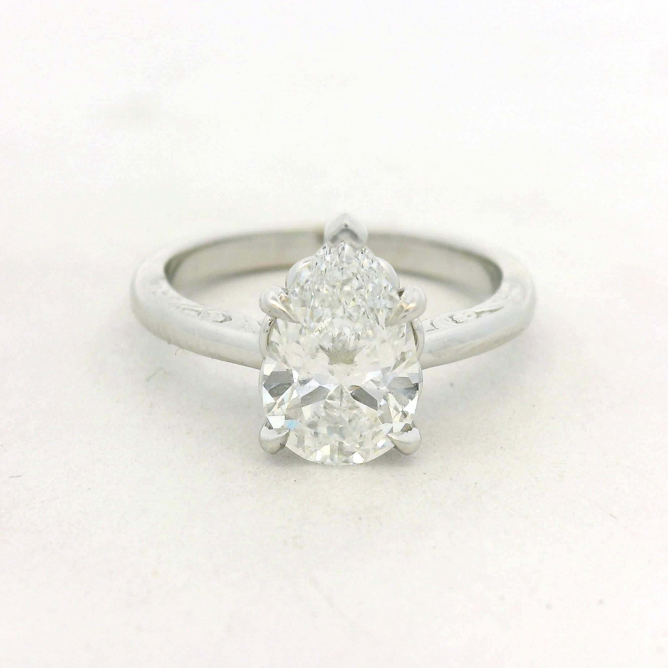 Engagement Ring With Engraving On undersides
