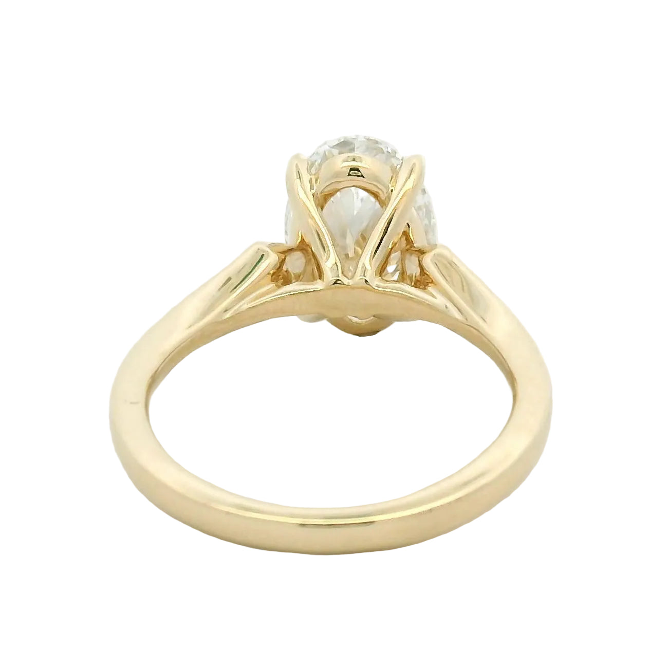 Yellow Gold Oval Diamond Engagement Ring with Accent Stones