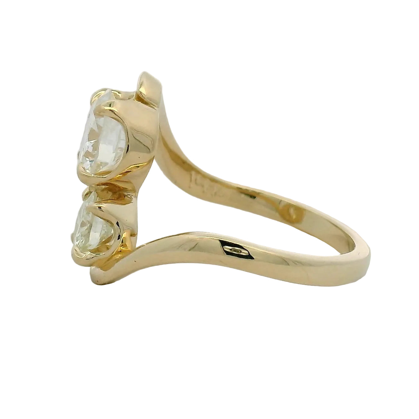 Yellow Gold Two-Stone Diamond Bypass Ring