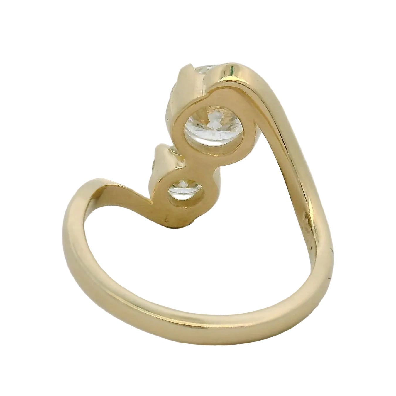 Yellow Gold Two-Stone Diamond Bypass Ring